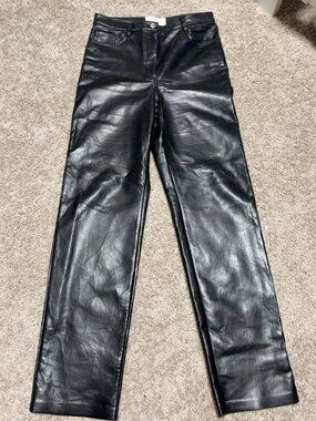 Aritzia Black Vegan Leather Pant